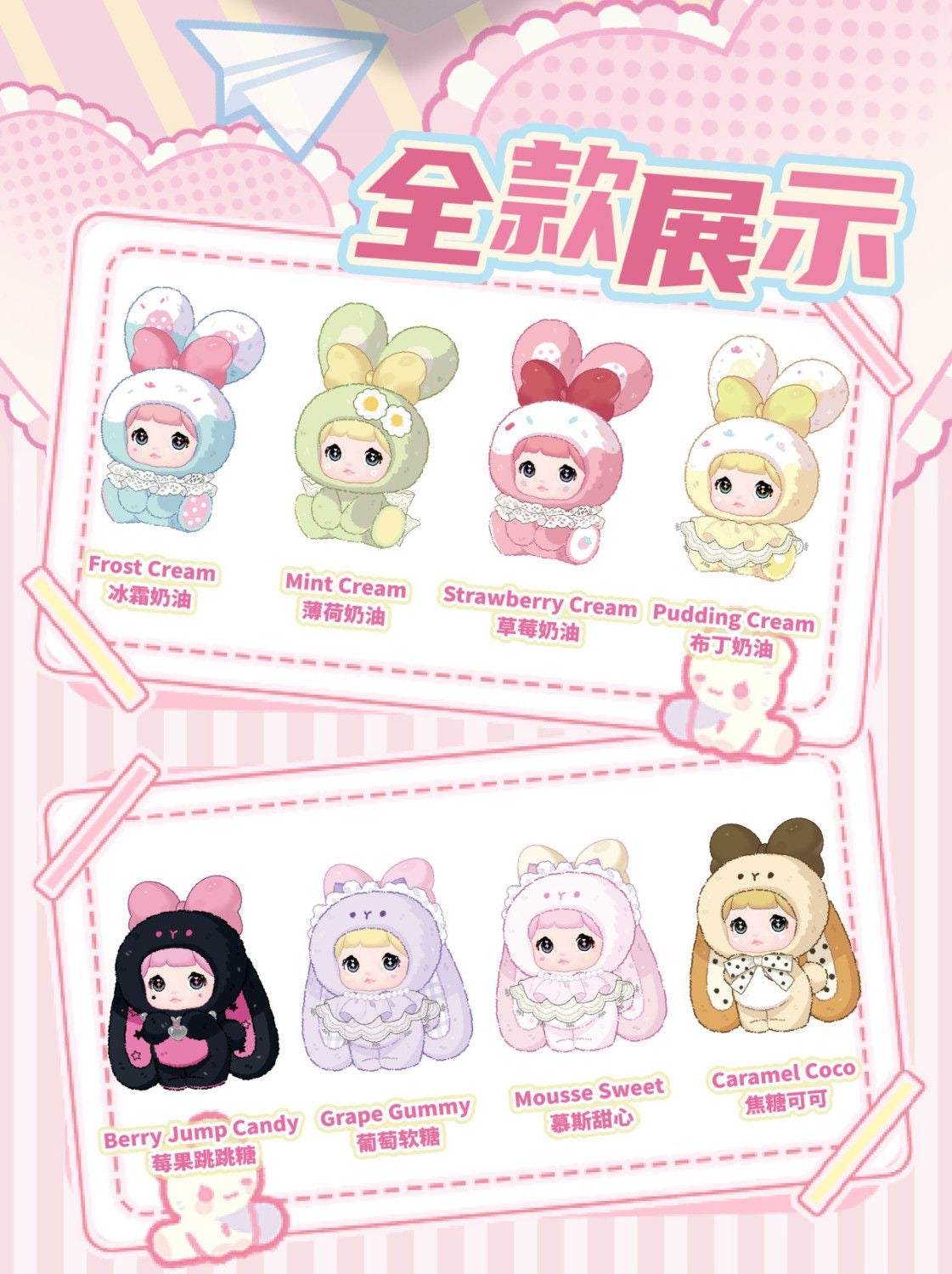 Nommi V8 Nommi Baby Sweetheart Bunny Series Plush Figure Blind Box