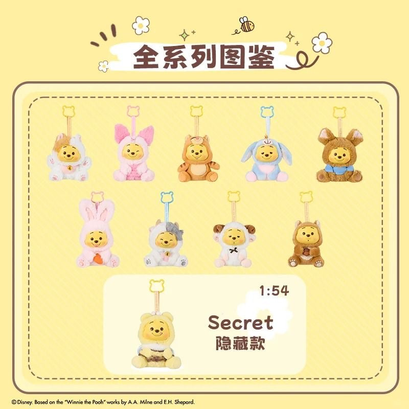 Winnie-The-Pooh Collection Naughty Team Vinyl Plush Pendant Surprise Bling Box