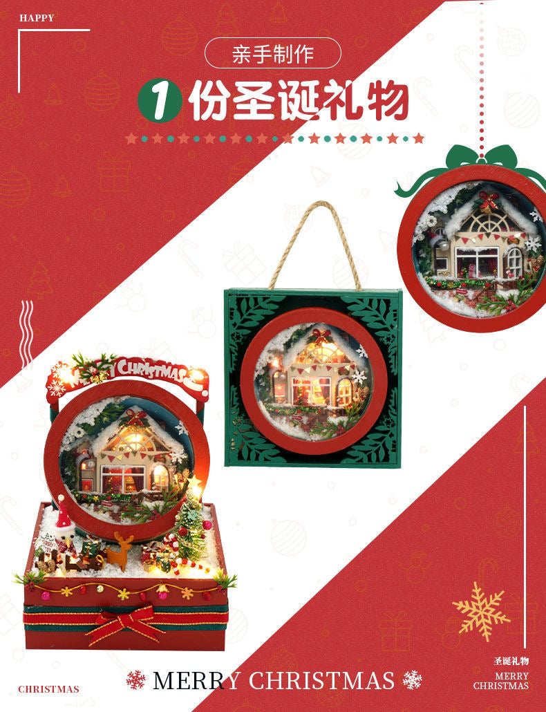 Christmas DIY Miniature House · Creative Handcraft Gift Toy