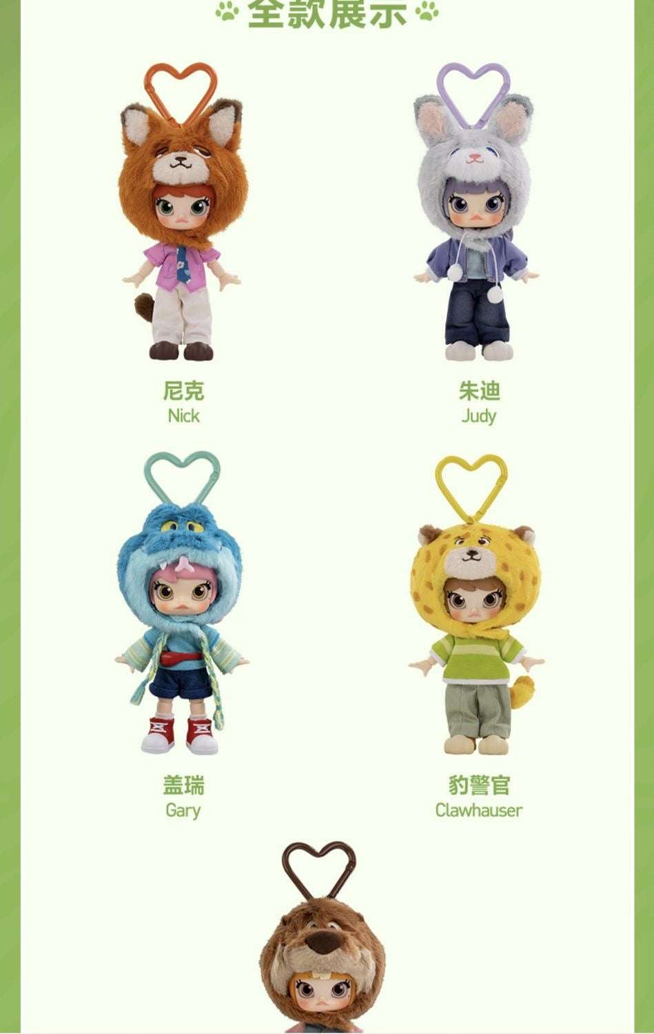 MOLLY Zootopia V2 1/12 BJD Action Figure Plush Blind Box