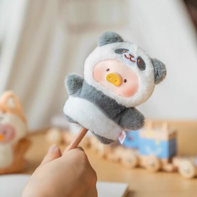 LuLu The Piggy Animal Party-Puppet Show PVC Face Plush Keychain Blind Box