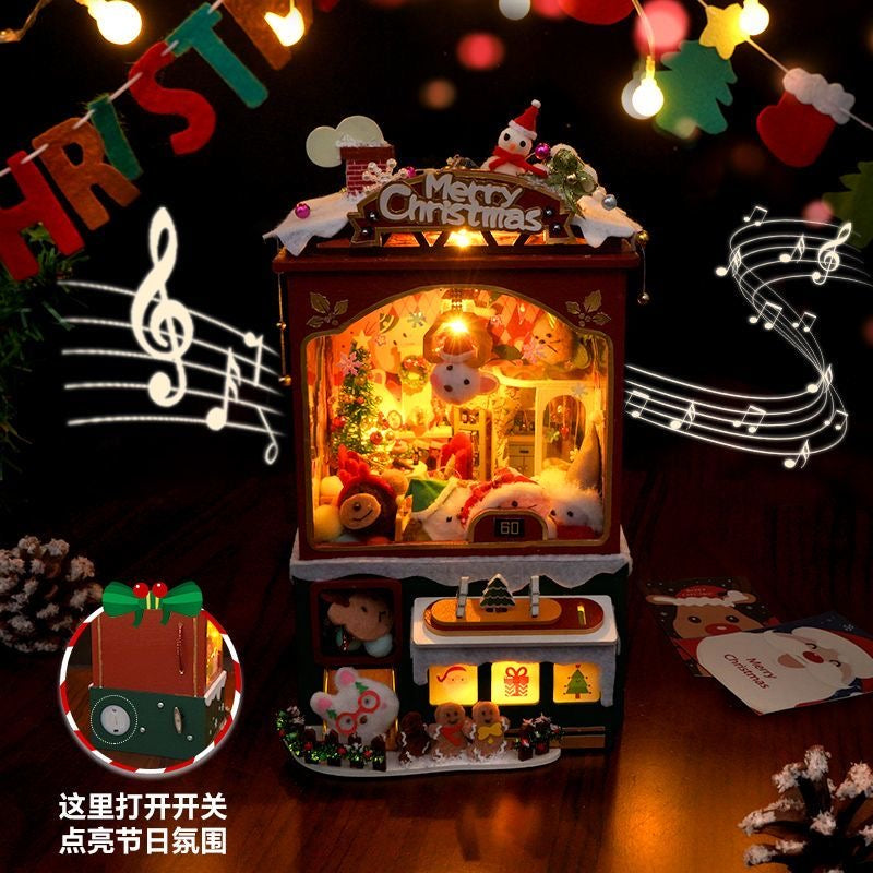 🎄 Christmas DIY Creative Assembly House Model Gift | Handmade Miniature Kit for Holiday Decoration & Surprise